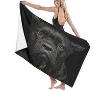 BAAROO Large Soft Microfiber Bath Towel Blanket,Closeup Portrait Of Beautiful Black Cane Corso Female Dog,Bath Sheet Beach Towel for Fami 130cm X 80CM
