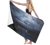 BAAROO Large Soft Microfiber Bath Towel Blanket,Nature Thunderstorm Over Road Print,Bath Sheet Beach Towel for Family Hotel Travel Swimmi 130cm X 80CM