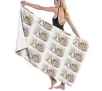 BAAROO Large Soft Microfiber Bath Towel Blanket,Peter Rabbit And Benjamin Bunny,Bath Sheet Beach Towel for Family Hotel Travel Swimming S 130cm X 80CM