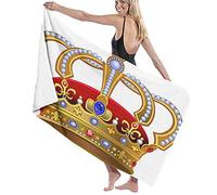 BAAROO Large Soft Microfiber Bath Towel Blanket,Royal Gold Crown,Bath Sheet Beach Towel for Family Hotel Travel Swimming Sports 130cm X 80CM