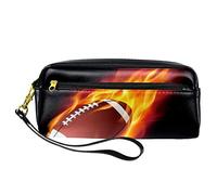 BAAROO Leather Pencil Case Marker Pen Pouch Desk Organizer Boxes,American Football and Fire,Pencil Storage Package