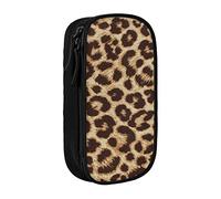BAAROO Leopard Pattern Printed Large Capacity Double Layer Pencil Case for Office College
