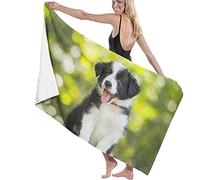 BAAROO Microfiber Beach Towel Oversize,Border Collie Puppy Sheep Dog Farm Cute Pet Quick Dry Extra Large Bath Towel For Adult Men Women,S 130CM X 80CM