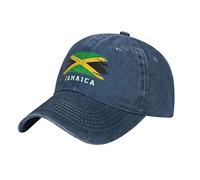 BAAROO Navy Cool Jamaica Flag Jamaicans Baseball Cap Patriotic Men Vintage Cotton Washed Denim Unisex Hats