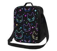 BAAROO Neon Cat Heads Durable Waterproof Insulated Lunch Bag, Colorful Reusable Cooler Thermal Tote Lunch Box Containers Organizer for of