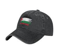 BAAROO Palestine Nation Flag Baseball Cap Black Vintage Cotton Washed Denim Hat Adult