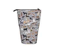BAAROO Pencil Case Dogs Grey Cute Design Best Dogs Cosmetics Pouch Personalized Upright Pencil Case Lightweight Telescopic Penc
