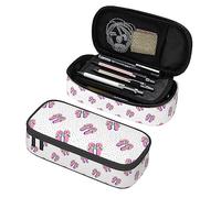 BAAROO Pink Flip Flops Print Pencil Case Large Capacity Pencil Bag, Portable Pencil Pouch for Adults and Office, 8.3" L x 3.9" W x 2" H