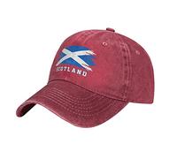 BAAROO Red Cool Scotland Flag Scotch Baseball Cap Patriotic Men Vintage Cotton Washed Denim Adult Unisex Hats