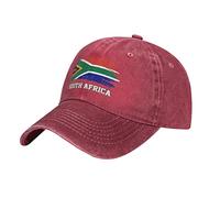 BAAROO Red Cool South Africa Flag South African Baseball Cap Patriotic Men Vintage Cotton Washed Denim Adult Unisex Hats