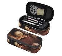 BAAROO Retro Baseball Print Pencil Case Large Capacity Pencil Bag, Portable Pencil Pouch for Adults and Office, 8.3" L x 3.9" W x 2" H