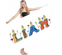 BAAROO Swimming Towel Liam English First Name In A Colorful Letter Style Cake Bite Marks Candles Microfiber Towel Super Absorben 130CM X 80CM