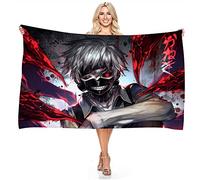 BAAROO Tokyo Ghoul-Kaneki Ken- Wearing a mask Anime Microfiber Lightweight Absorption Sand Free Quickly Dry Beach Towel Camping Towel Tra 130CM 80CM
