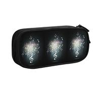 BAAROO Treble Clef Music Symbol Pencil Case Compartments Pen Pouch Box Multifunctional Makeup Bag Holder Large Storage Stationery Organizer with Zipper for Office Travel