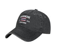 BAAROO Washed Denim Bangkok Thailand Thai Flag Baseball Cap Men Black Vintage Cotton Hat Unisex Dad Trucker Hats Women