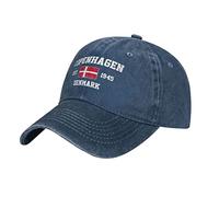 BAAROO Washed Denim Denmark Est.1945 Copenhagen Baseball Cap Men Navy Vintage Cotton Hat Unisex Trucker Hats