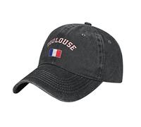 BAAROO Washed Denim France Flag French Toulouse Baseball Cap Men Black Vintage Cotton Hat Unisex Dad Trucker Hats