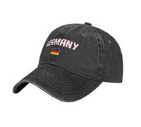 BAAROO Washed Denim Germany Flag Cool German Baseball Cap Men Black Vintage Cotton Hat Unisex Dad Trucker Hats