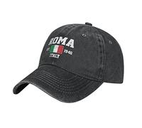 BAAROO Washed Denim Italy Est.1946 Roma Baseball Cap Men Black Vintage Cotton Hat Unisex Trucker Hats Women