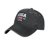 BAAROO Washed Denim Latvia Est.1991 Riga Baseball Cap Men Black Vintage Cotton Hat Unisex Trucker Hats Women