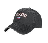 BAAROO Washed Denim Russia Flag Cool Russians Baseball Cap Men Black Vintage Cotton Hat Unisex Dad Trucker Hats