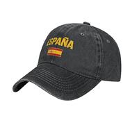 BAAROO Washed Denim Spain Flag Spanish (15) Baseball Cap Men Black Vintage Cotton Hat Unisex Hats