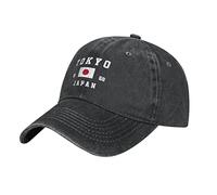 BAAROO Washed Denim Tokyo Japanese Japan Flag Baseball Cap Men Black Vintage Cotton Hat Unisex Dad Trucker Hats Women