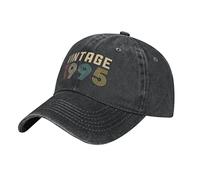 BAAROO Washed Denim Vintage 1995 Baseball Cap Men Black Vintage Cotton Hat Unisex Dad Birthday Present Gift Hats