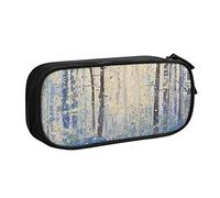 BAAROO Woods Oil Painting Print Pencil Case Compartments Pen Pouch Box Multifunctional Makeup Bag Holder Large Storage Stationery Organizer with Zipper for Office Travel