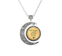 bab hakespeare Tempest Quote - Hell is empty and all the devils are here - Shakespeare Moon Necklace