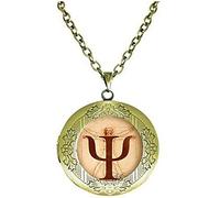 bab PSI Symbol Necklace, Psychology Pendant, Jewelry,gift for Psychologist,da Vinci,photo,picture, Anatomy Locket Necklace,Bible Quote Pendant -Religious