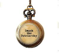 bab SMASH the PATRIARCHY Pendant Necklace - Misandry - Men's Tears - Feminism - Feminist Jewelry - Woman Power - Feminism Pocket Watch Necklace