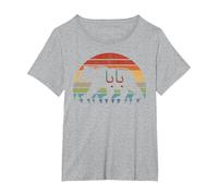 Baba Bear Retro Vintage Sunset Funny Novelty Dad T-Shirt, Women's Plus, Heather Grey, 2X