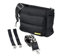 baba bing Cross Body Softshell Changing Bag - Baby Changing Bags | Convertible Design Baby Nappy Bag | Nappy Changing Bags - Crossbody/Hand-Held Diaper Bag (Black)