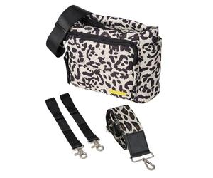 baba bing Cross Body Softshell Changing Bag - Leopard Print - Baby Changing Bags | Convertible Design Baby Nappy Bag | Nappy Changing Bags - Crossbody/Hand-Held Diaper Bag