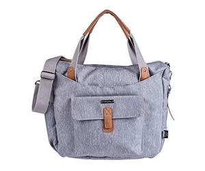 baba bing | Roma 2 Baby Changing Bag with Detachable Bottle Holder and Portable Changing Matt | Multi-compartment Shoulder Bag & Pram Organiser | Grey