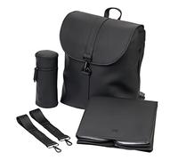 baba bing Sorm Baby Changing Backpack with Adjustable Shoulder Straps, 4 Compartments, Large Nappy Bag with Change Matt & Insulated Bottle Holder, Newborn Essentials - Black