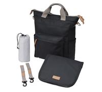baba bing Unisex Multi-Functional Changing Bag - Black - Waterproof Baby Changing Bags | Convertible Changing Bag Backpack, Tote, Over the Shoulder | Stylish Nappy Bags