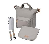 baba bing Unisex Multi-Functional Changing Bag - Warm Grey - Waterproof Baby Changing Bags | Convertible Changing Bag Backpack, Tote, Over the Shoulder | Stylish Nappy Bags