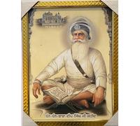 Baba Deep Singh Ji Photo Frame Guru Nanak Dev Ji Bhai Mardana Photo Sikh Gurus Das Guru Guru Gobind Singh Ji Photo Guru Sikh Photo Golden Temple Size 12x10 Inch (Off White)