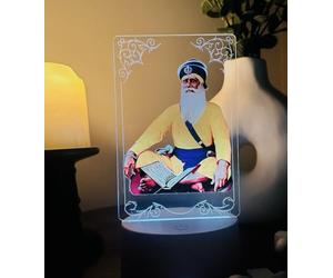 Baba Deep Singh Ji Photo Multicolor Lamp for Table Top Sikh Guru Lights Photo Punjabi Home Decor Gurudwara Sikh Photo Lamp Diwali Gift Baba Deep Singh Ji Photo Frame Sikh House Gift
