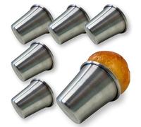Baba Molds, Baba Molds, Aluminium Baking Molds, Baba Moulds Measures 6 cm Diameter x 6 cm Height, Made In Italy, Silver Aluminium Moulds for Sweets (6 moulds)