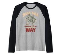 Baba Yaga Chicken Leg Hut Slavic Folklore Gift Raglan Baseball Tee