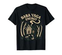 Baba Yaga Slavic Pagan Folklore Witch of The Woods Forest T-Shirt