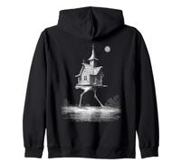 Baba Yaga Walking Hut Chicken Legs Dark Folklore Zip Hoodie