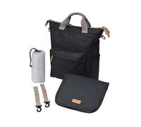 baba bing Unisex Multi-Functional Changing Bag - Black - Waterproof Baby Changing Bags | Convertible Changing Bag Backpack, Tote, Over the Shoulder | Stylish Nappy Bags