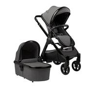 BABABING Raffi Pushchair 3-in-1 Travel System, Baby Pushchair Buggy, Adjustable Seat Unit and Carry Cot with Canopy, Ubersnug Footmuff & 2 in 1 Rain Cover for Newborn (Anthracite Grey)