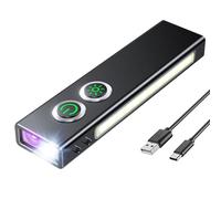 Babacom 1300LM Torch Rechargeable with UV Light & Red Side Light, 7 Modes Pocket Camping Torch, Aluminium Alloy, 1.5m Drop Proof & IP44 Waterproof, Magnetic/Clip Flashlight for Outdoor/Emergency/Work