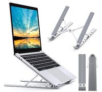 Babacom Laptop Stand, Aluminum Portable Laptop Riser Cooling Desk Holder | 5-Levels Adjustable Notebook Riser Mount, Ventilated Computer Stand, Compatible with MacBook Pro Air, iPad, 10-15.6” Laptops