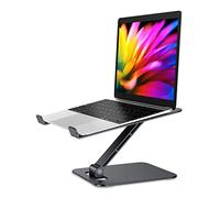 Babacom Laptop Stand, Ergonomic Foldable Computer Stand with Adjustable Height, Ventilated Aluminium Alloy Laptop Riser Desktop Book Stands Compatible with MacBook Air Pro, All 10-16" Laptops (Black)
